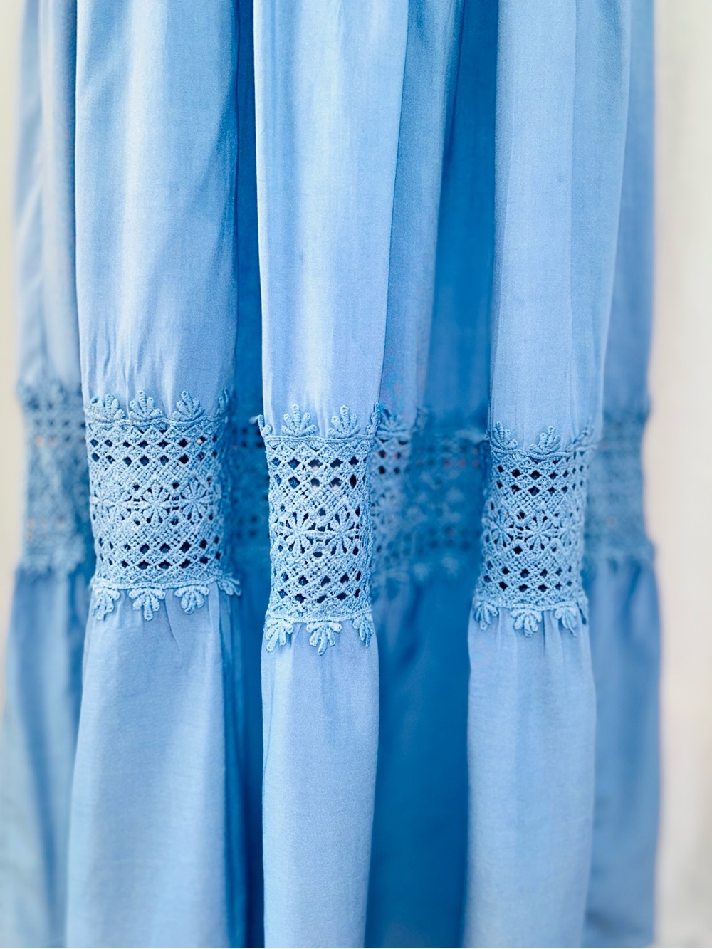 Sky Blue Tiered Maxi Dress - Picture 4 of 4